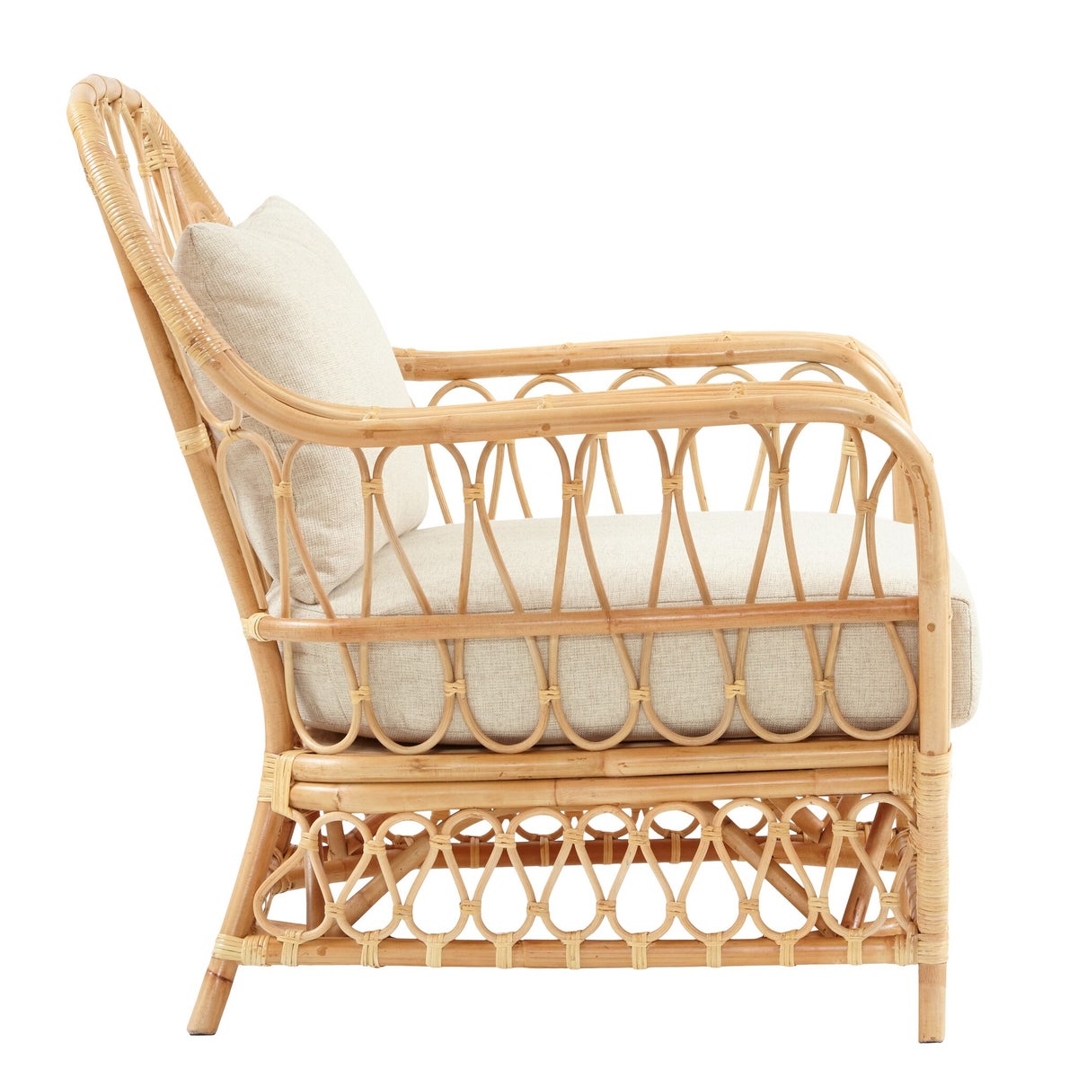 Bar Harbor Club Chair Color - Natural Cushion Color - Cream