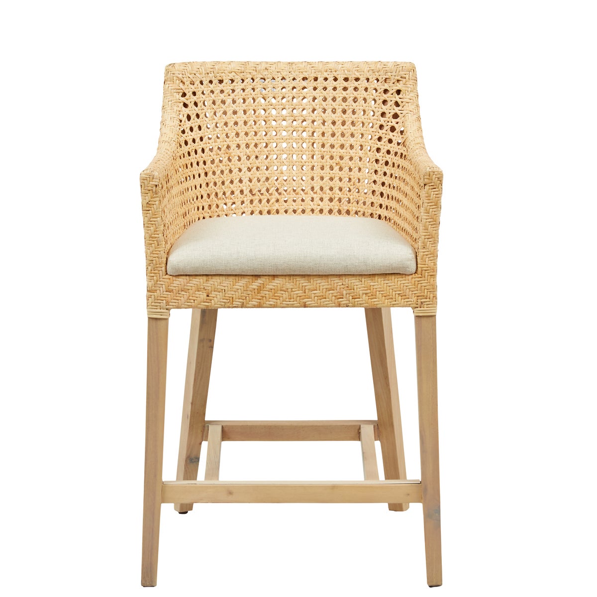 Blora Counter Chair-NaturalCushion Color - Cream