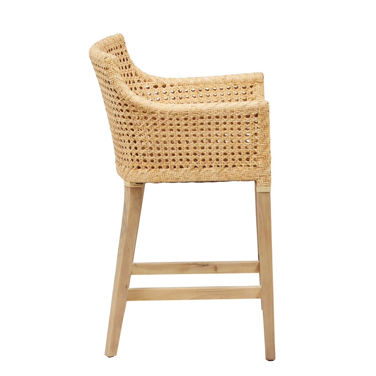 Blora Counter Chair-NaturalCushion Color - Cream