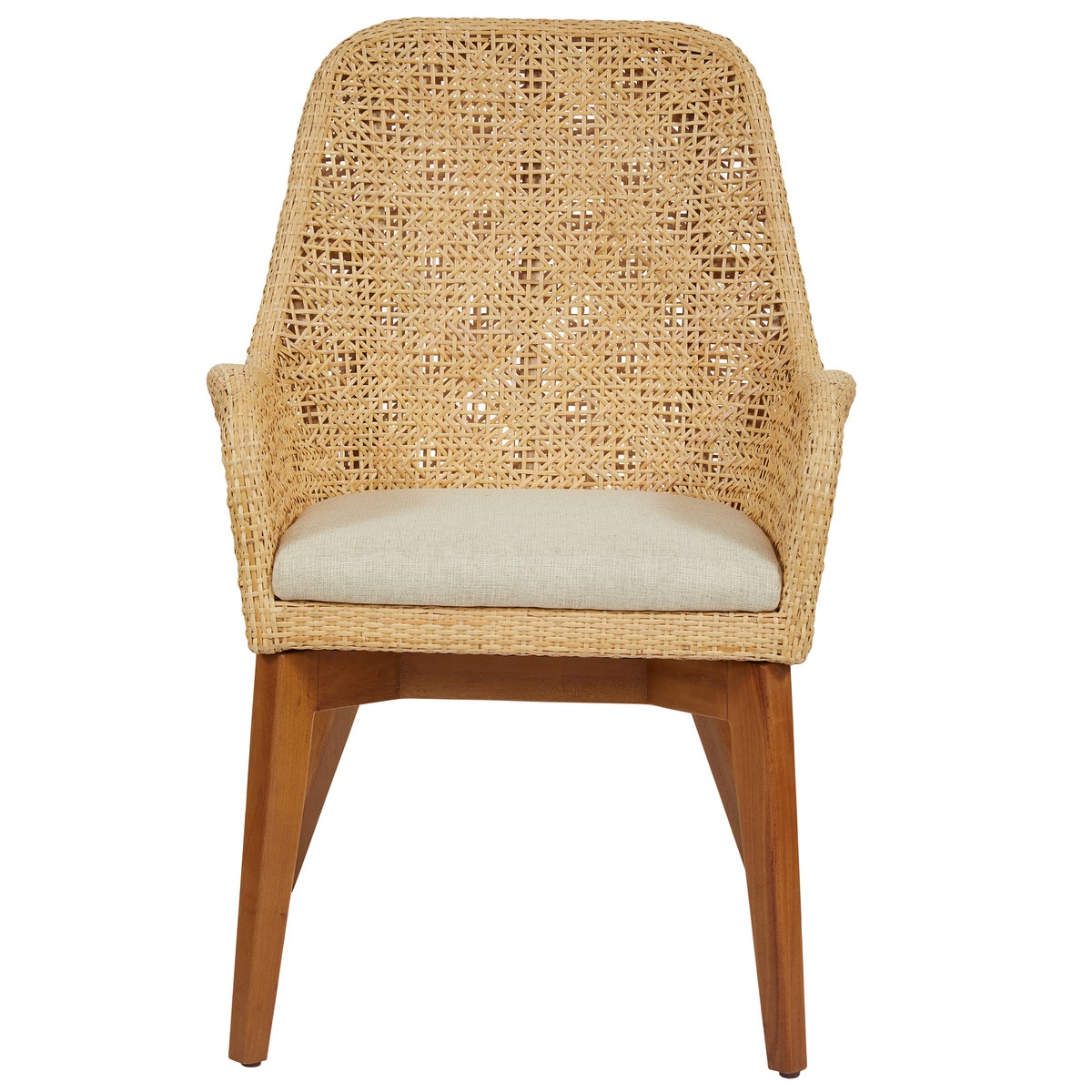 Ava Arm Chair-NaturalCushion Color - Cream