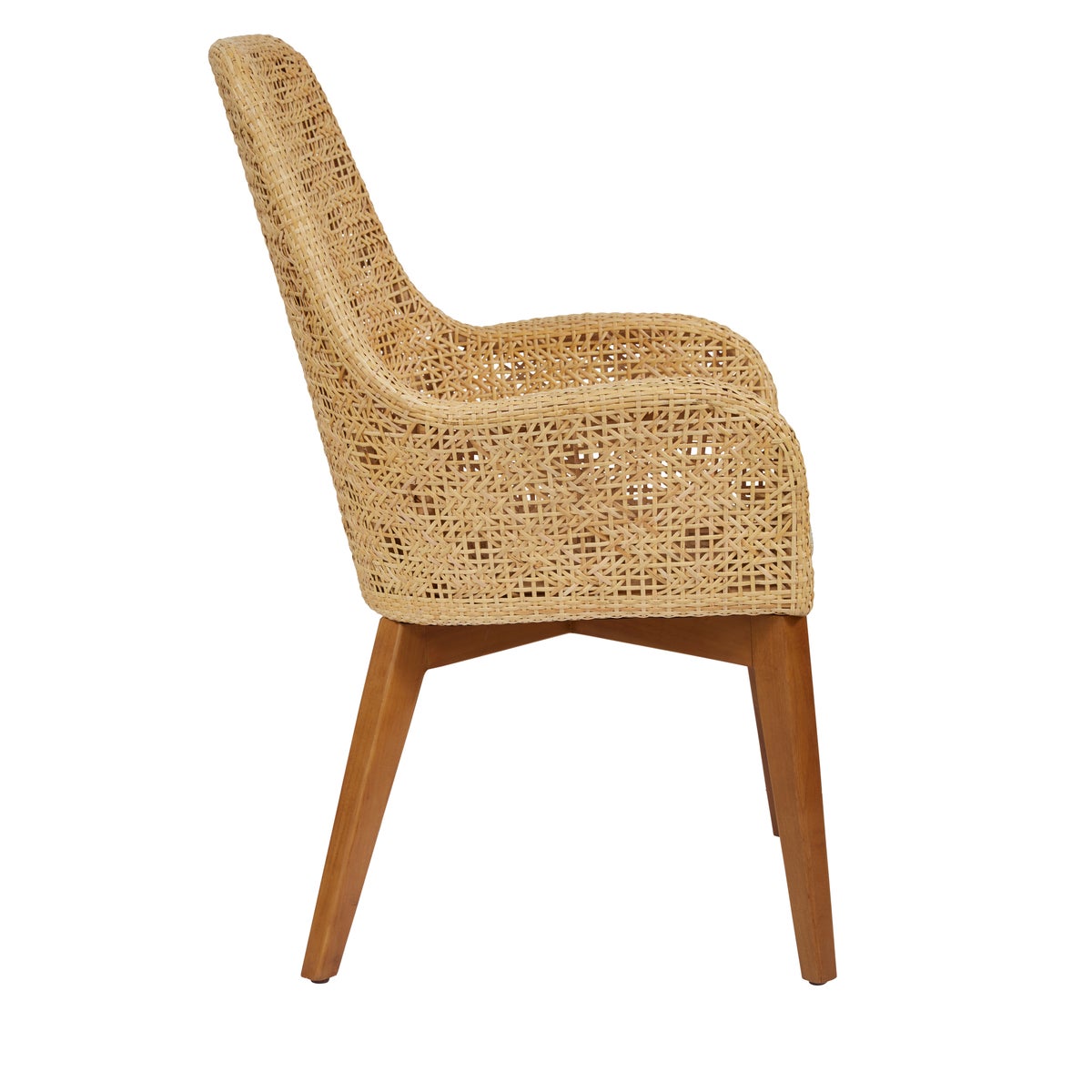 Ava Arm Chair-NaturalCushion Color - Cream