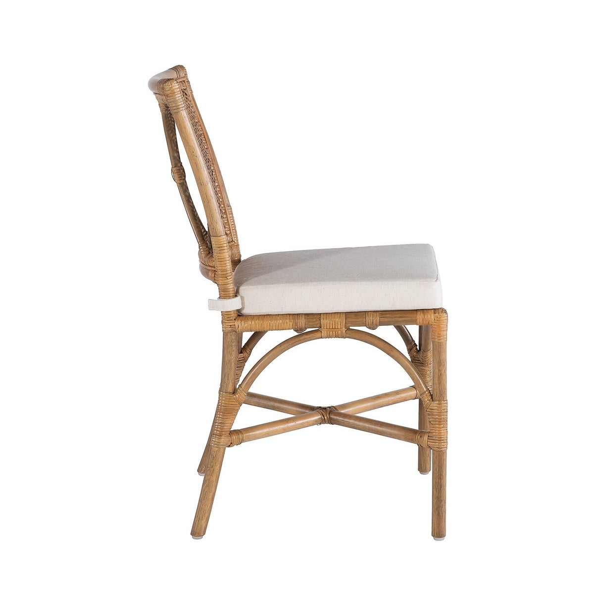 Java Side Chair Rattan Frame Color - Honey Brown Weave - Honey Brown Cushion Color - Cream Sold