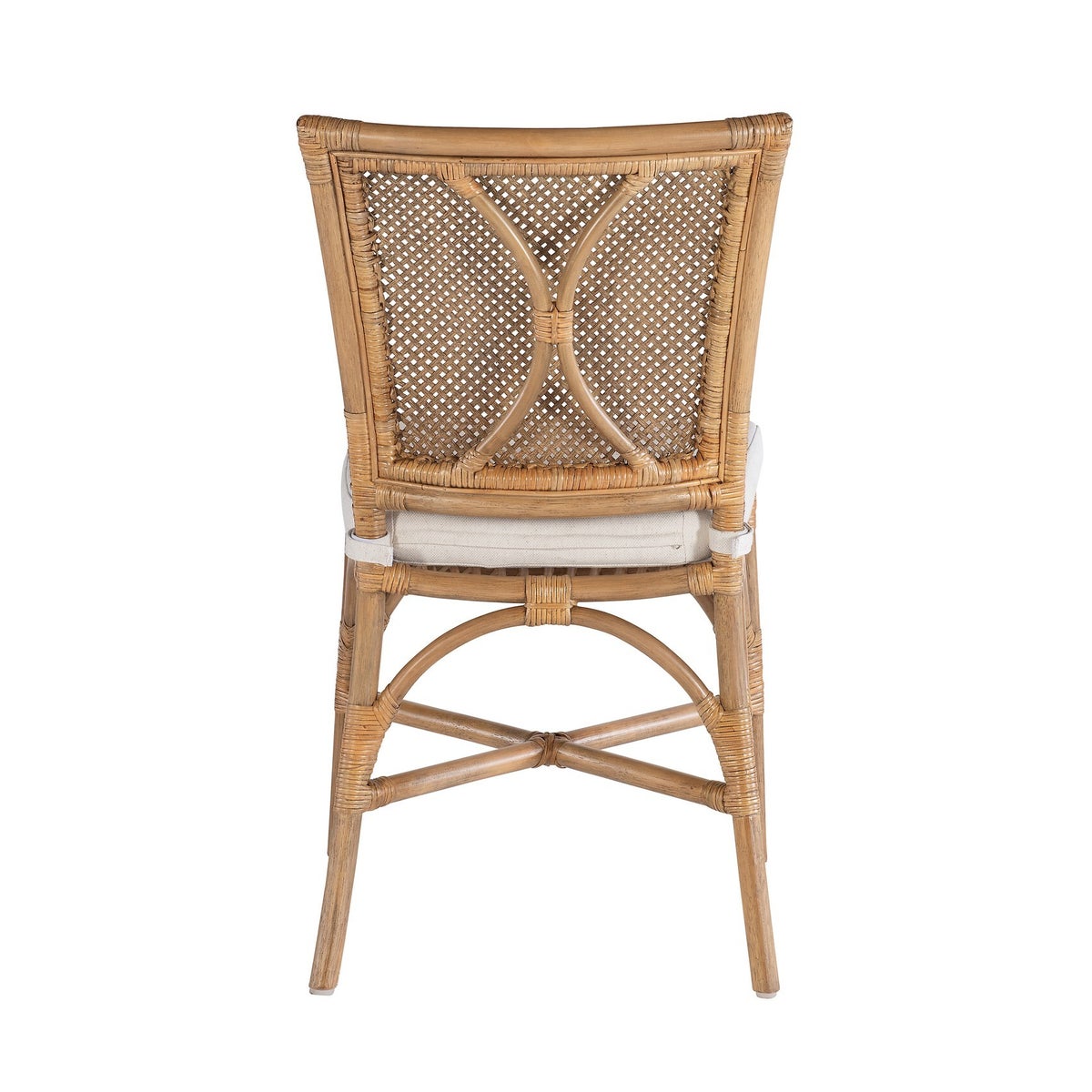 Java Side Chair Rattan Frame Color - Honey Brown Weave - Honey Brown Cushion Color - Cream Sold