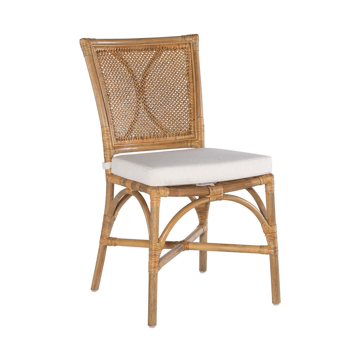 Java Side Chair Rattan Frame Color - Honey Brown Weave - Honey Brown Cushion Color - Cream Sold