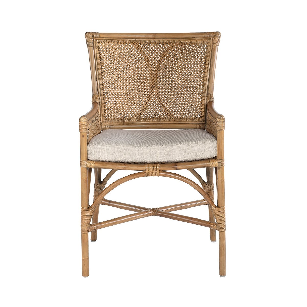 Java Arm Chair Frame Color - Honey Brown Cushion Color - Cream