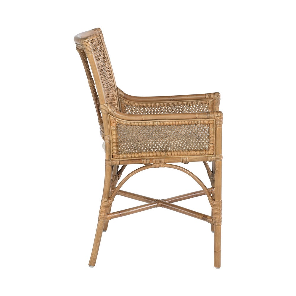 Java Arm Chair Frame Color - Honey Brown Cushion Color - Cream