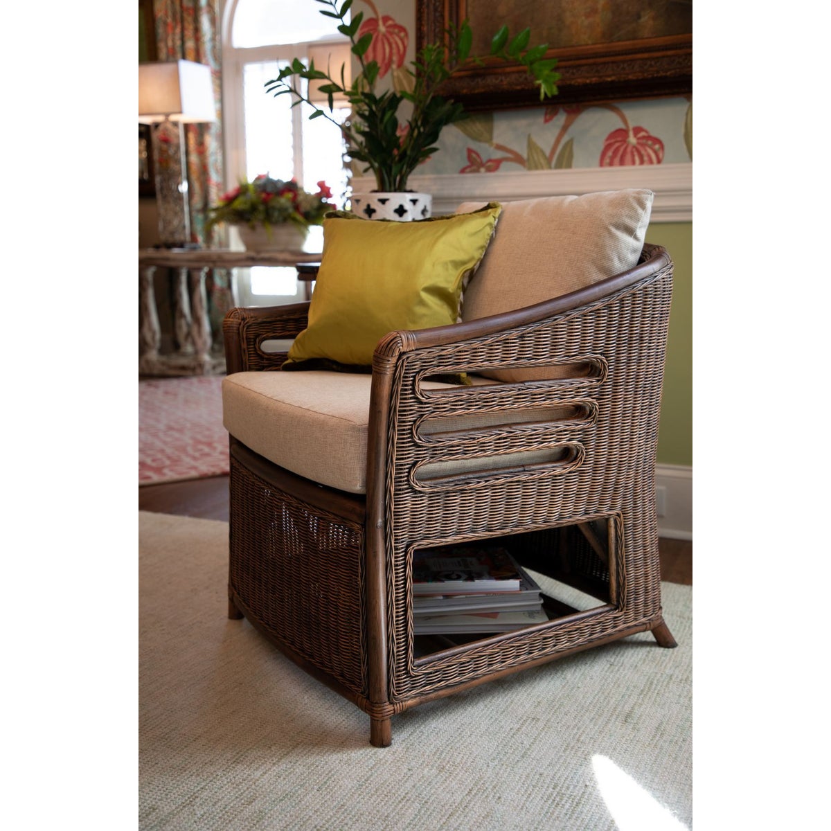 CLOSE-OUT!!Captains Chair Frame Color - Ginger Cushion Color - Cream Jarrett Bay Collection 5