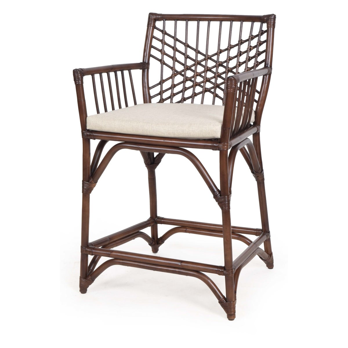 CLOSE-OUT!!Harper Counter Chair Frame Color - Tobacco Cushion Color - Cream (100% Polyester) 5