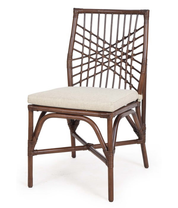Harper Side  Chair Frame Color - Tobacco Cushion Color - Cream This Item Will Be Discontinued.