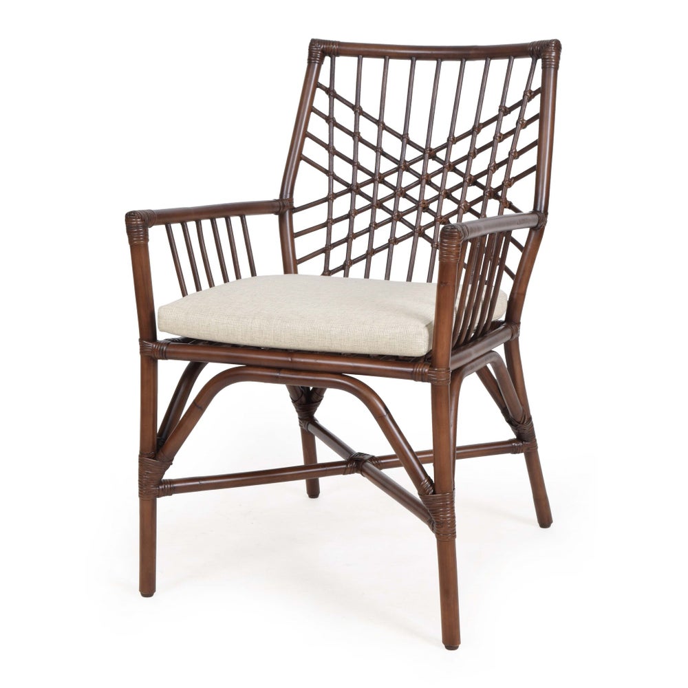 Harper  Arm  Chair Frame Color - Tobacco Cushion Color - Cream This Item Will Be Discontinued.