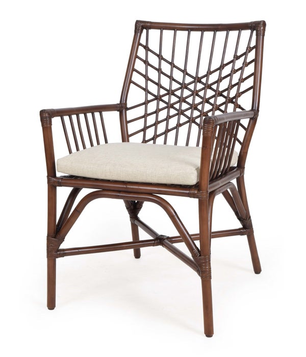 Harper  Arm  Chair Frame Color - Tobacco Cushion Color - Cream This Item Will Be Discontinued.