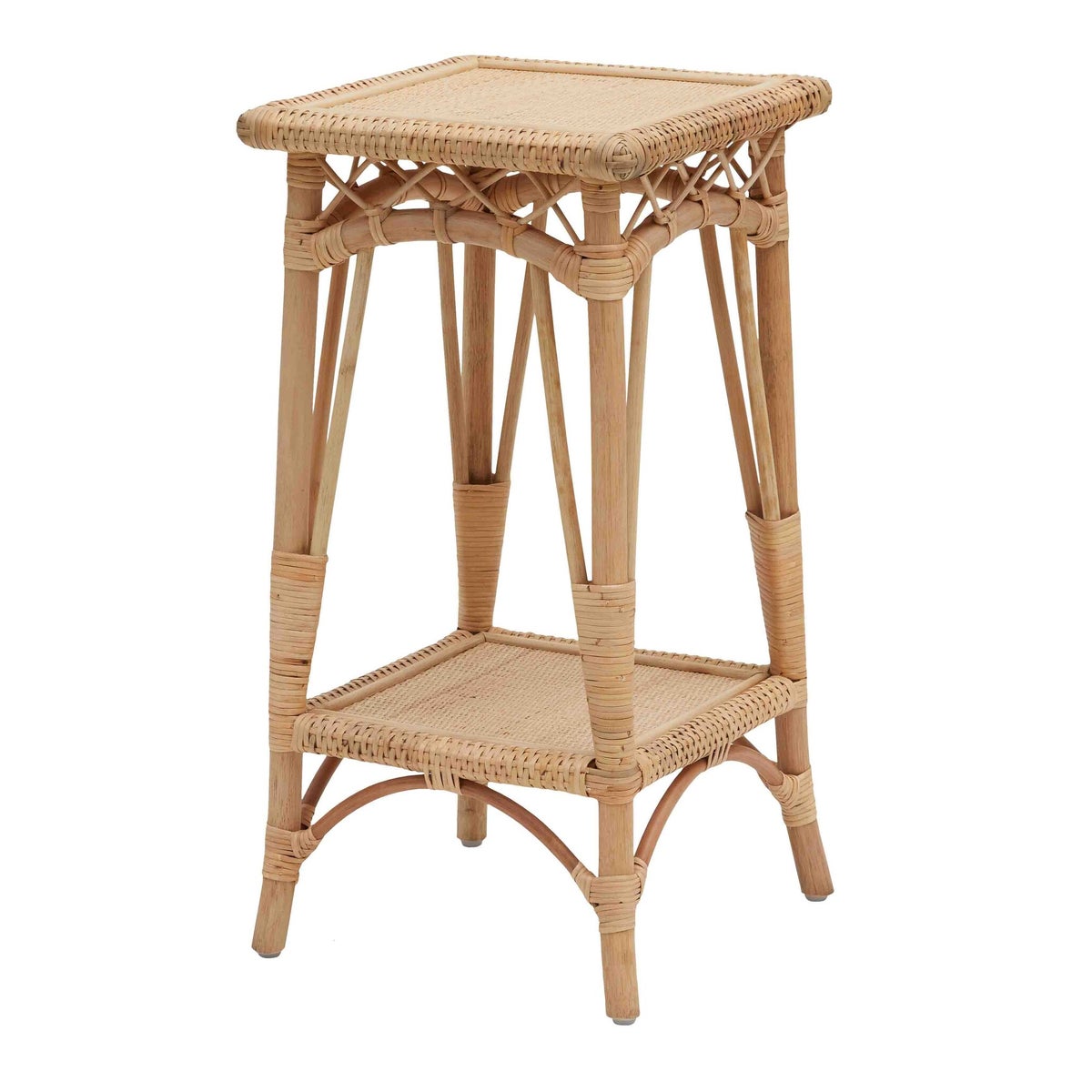 Charleston Pedestal Table Unpainted - "Select Your Color" Rattan Frame with Rattan Peel Wraps