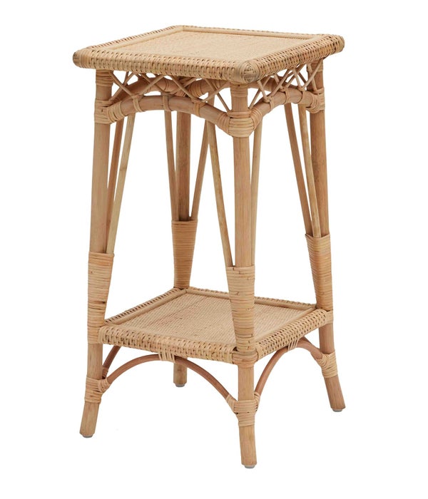 Charleston Pedestal Table Unpainted - "Select Your Color" Rattan Frame with Rattan Peel Wraps