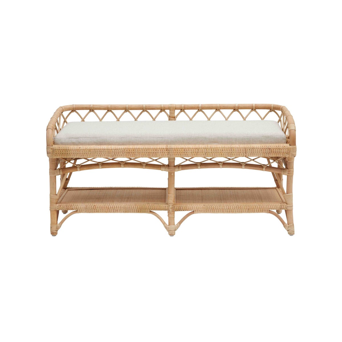 Charleston 48" Bench Frame Color - Natural Cushion Color - Cream