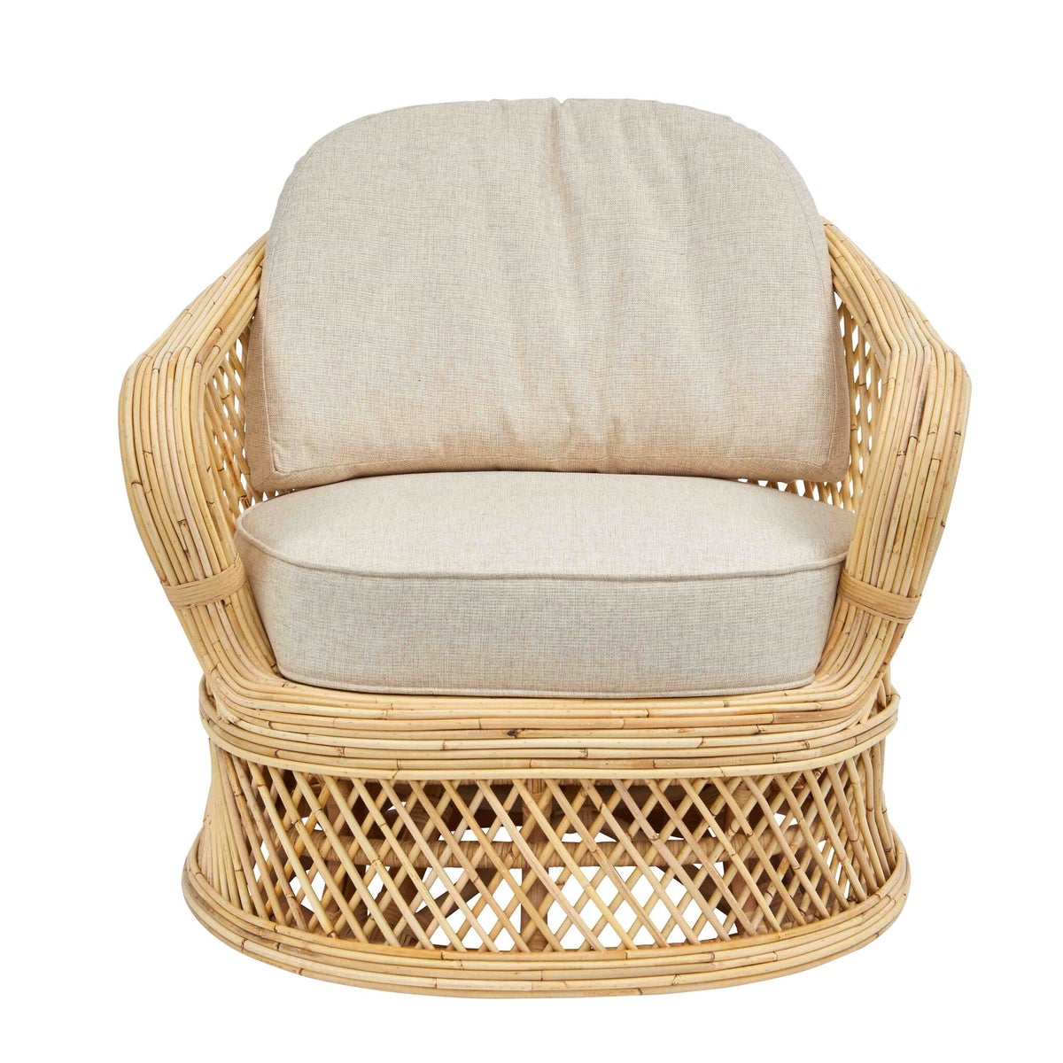 Bella Swivel Chair Frame Color - Natural Cushion Color - Cream