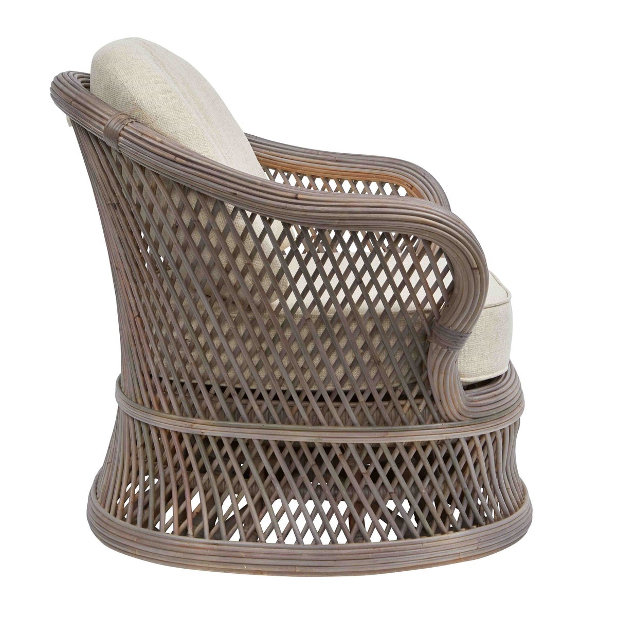 Bella Swivel Chair Frame Color - Matte Gray Cushion Color - CreamThis Item Will Be Discontinued.