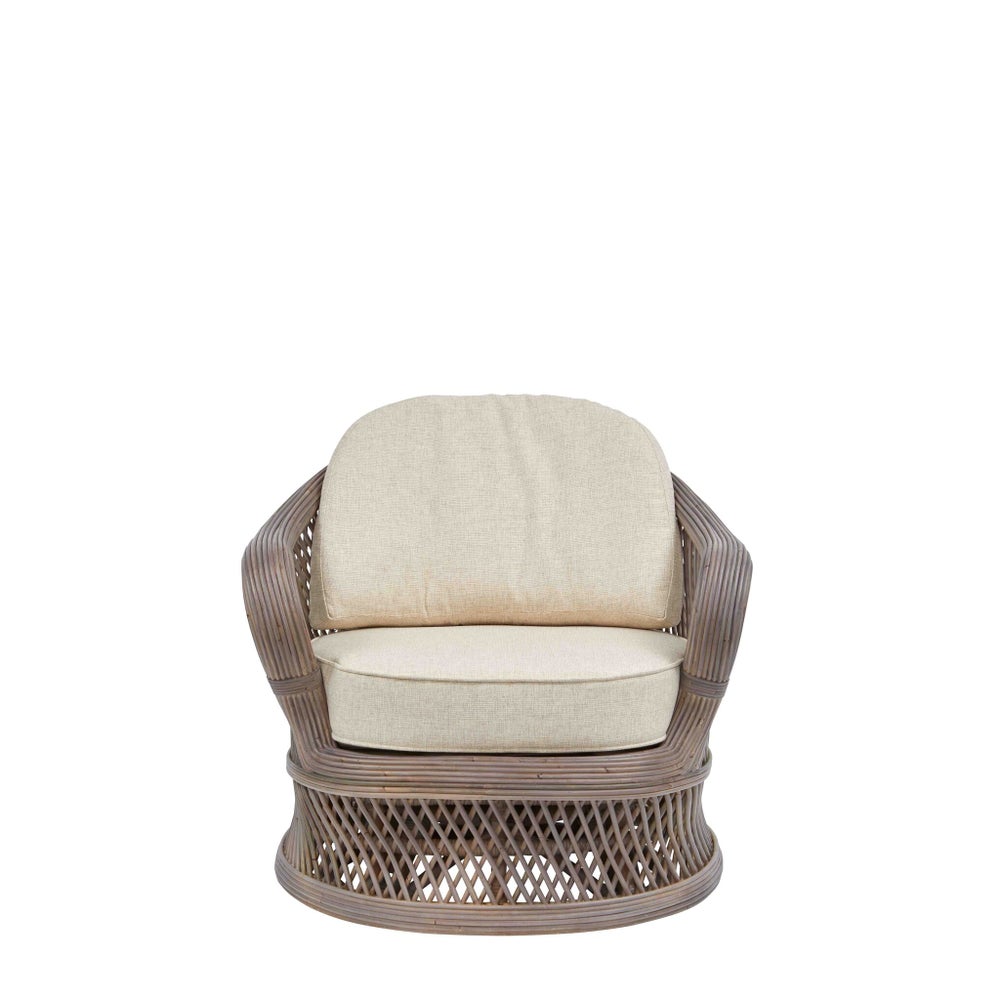 Bella Swivel Chair Frame Color - Matte Gray Cushion Color - CreamThis Item Will Be Discontinued.