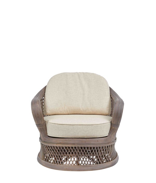 Bella Swivel Chair Frame Color - Matte Gray Cushion Color - Cream