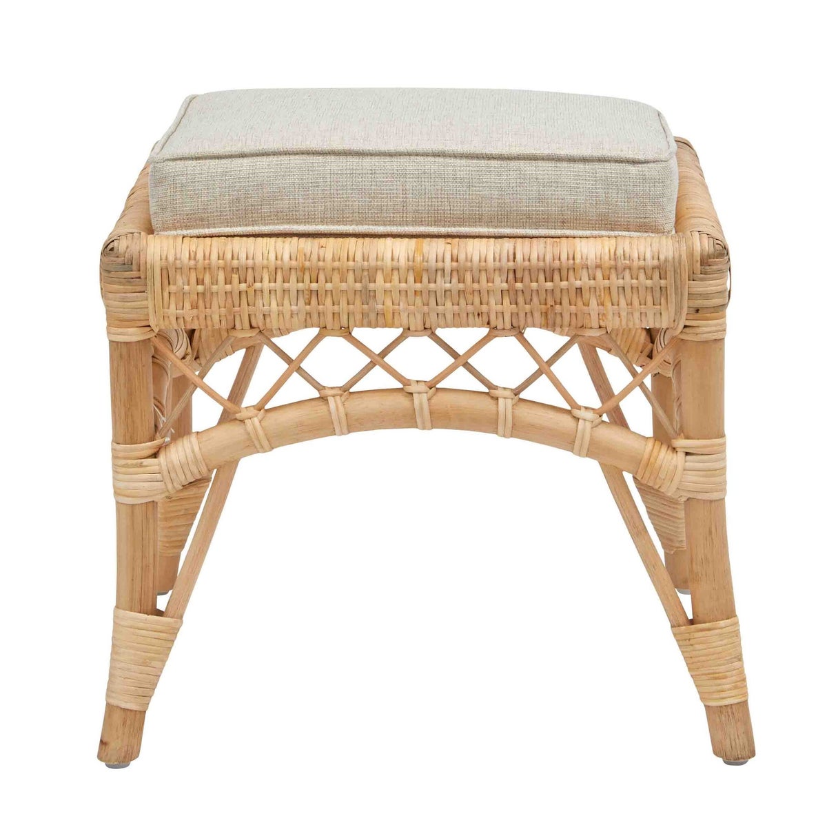 Charleston OttomanNatural FinishCushion Color - Cream