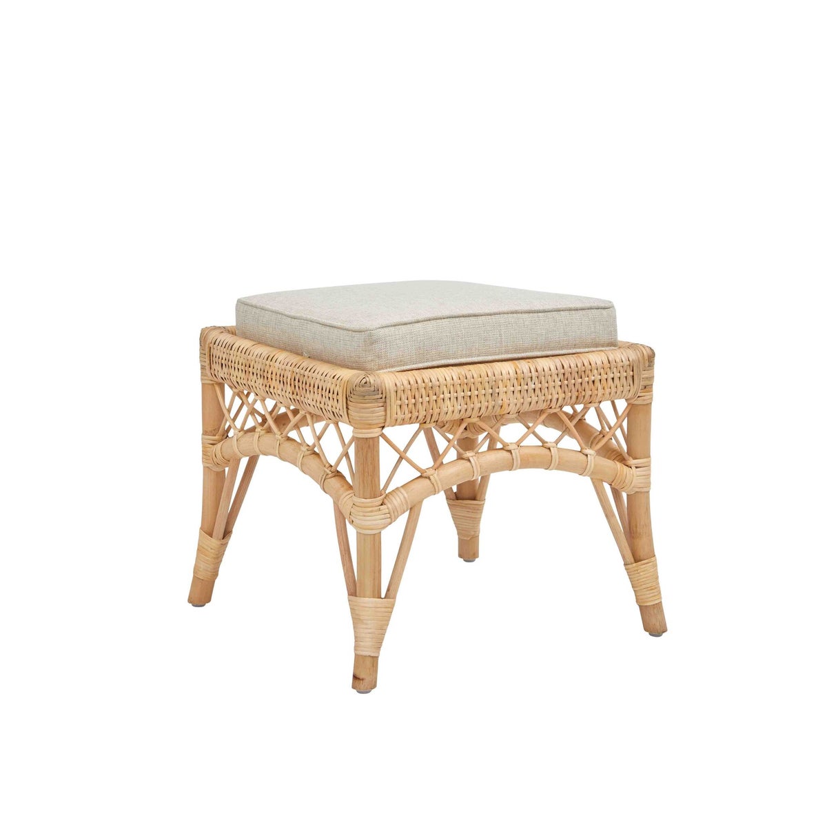 Charleston OttomanNatural FinishCushion Color - Cream
