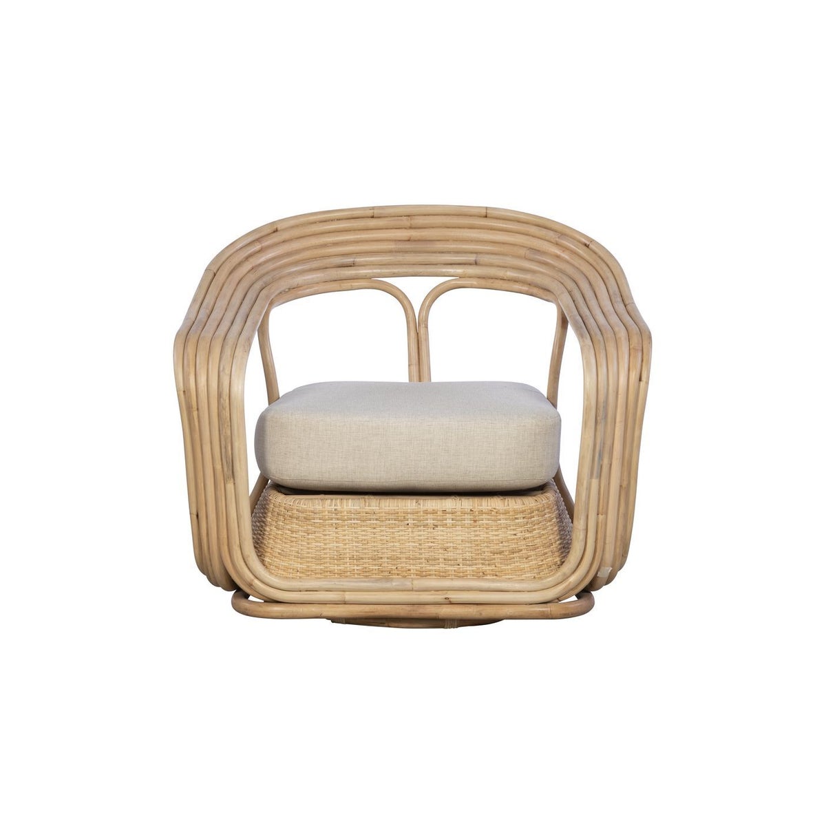 Elena Swivel ChairFrame Color - Natural Cushion Color - Cream
