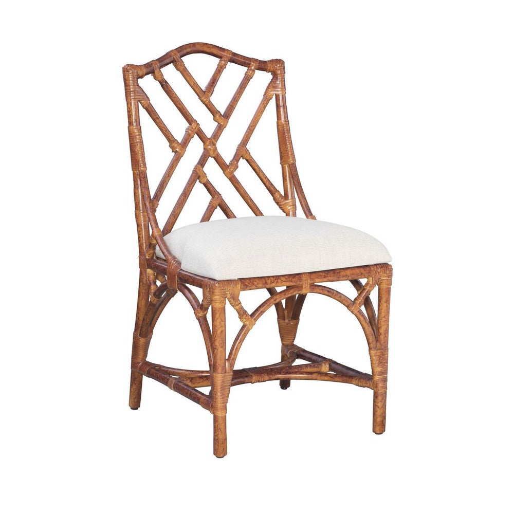 Chippendale Side ChairFrame Color - TortoiseCushion Colo - Cream