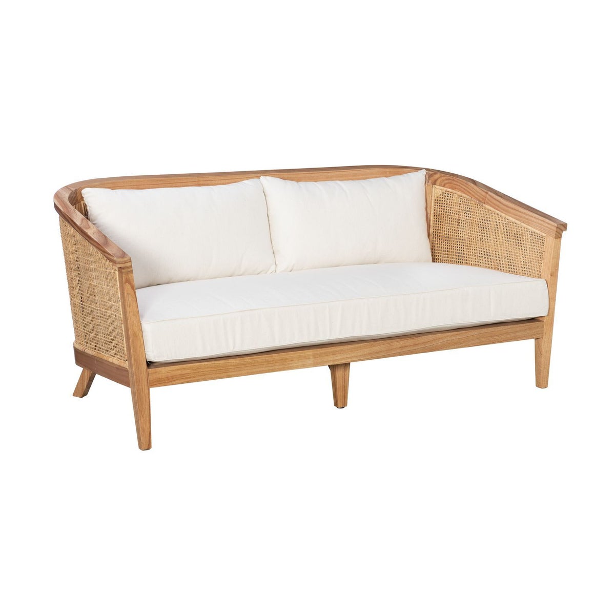 Valencia Settee Frame/Weave NaturalCushions-Cream