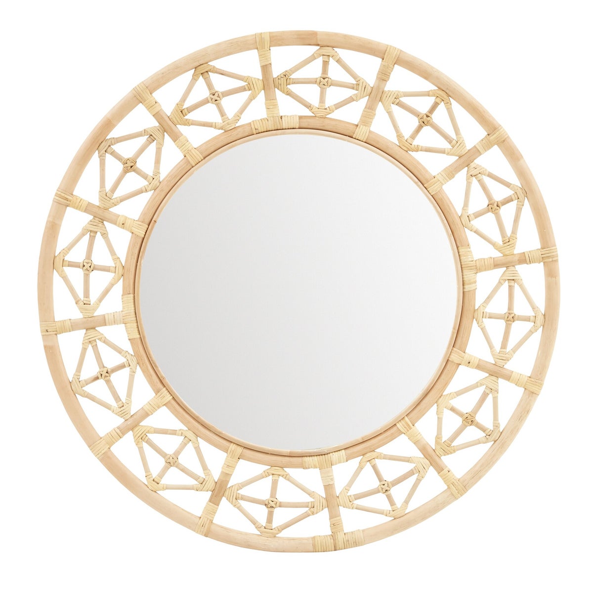 Round Diamond Pattern Mirror Color - Natural This Item Will Be Discontinued.