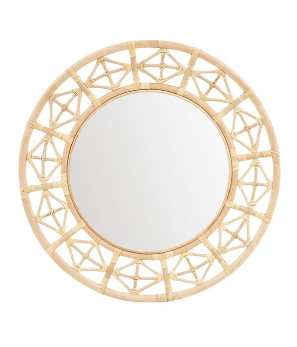 Round Diamond Pattern Mirror Color -  Natural This Item Will Be Discontinued.
