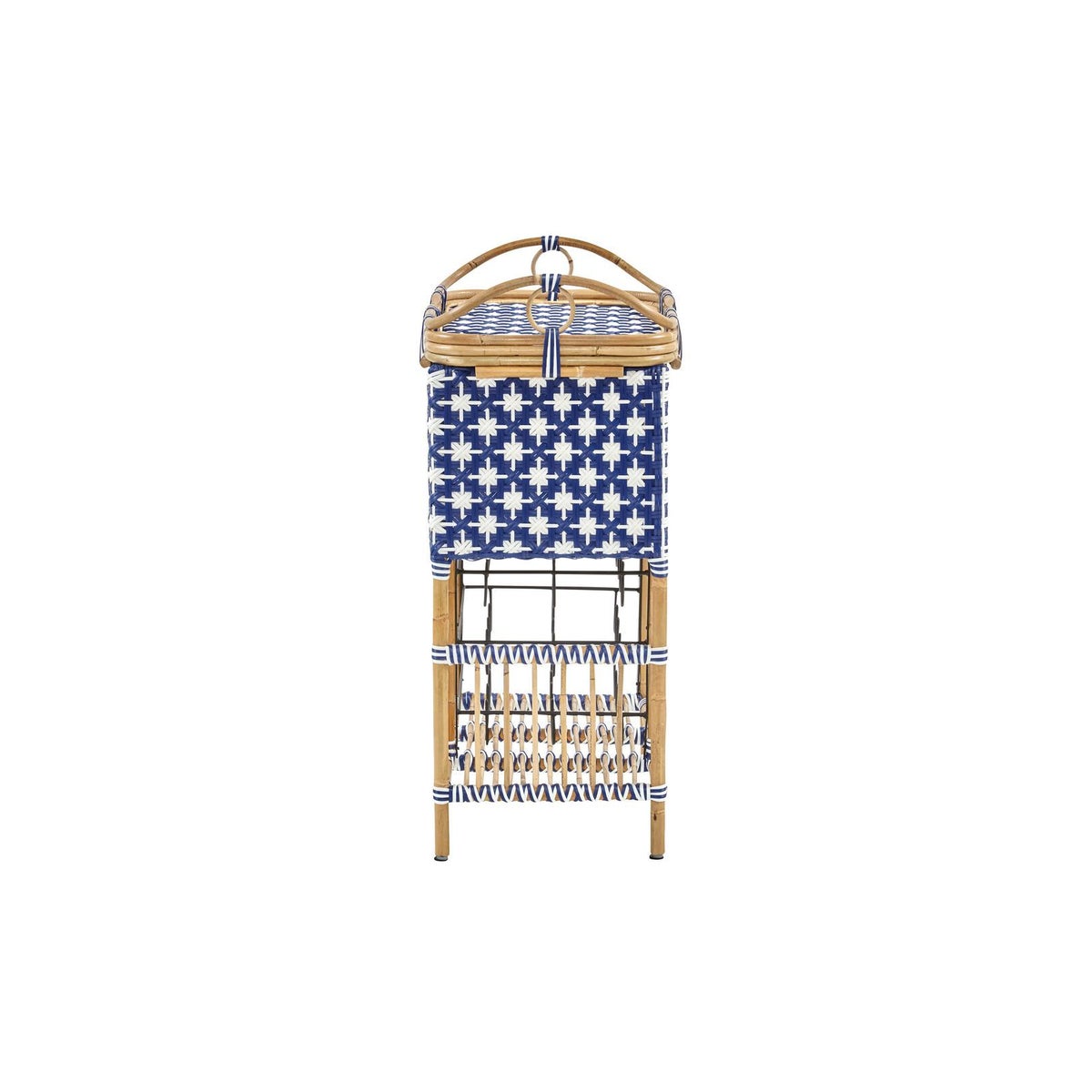 Madrid Wine Bar w/ Removable Serving Tray Color - Navy & White (Star Pattern)This Item Will Be D