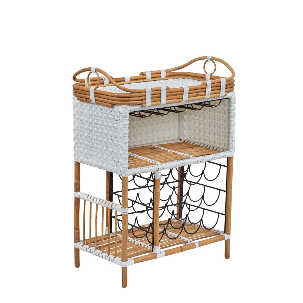 Madrid Wine Bar with Removable Serving Tray Color - White Star PatternThis Item Will Be Discont