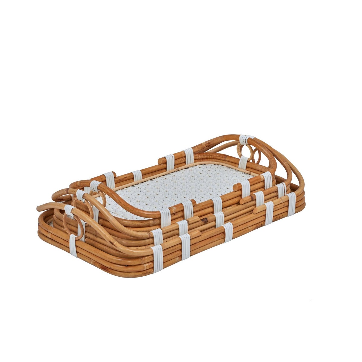Madrid 3pc Nested Tray Set Color - White Star Pattern This Item Will Be Discontinued.