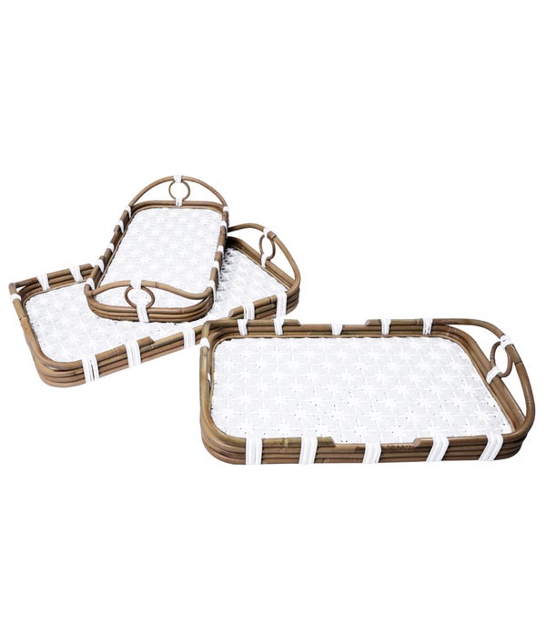 Madrid 3pc Nested Tray Set Color - White Star Pattern This Item Will Be Discontinued.