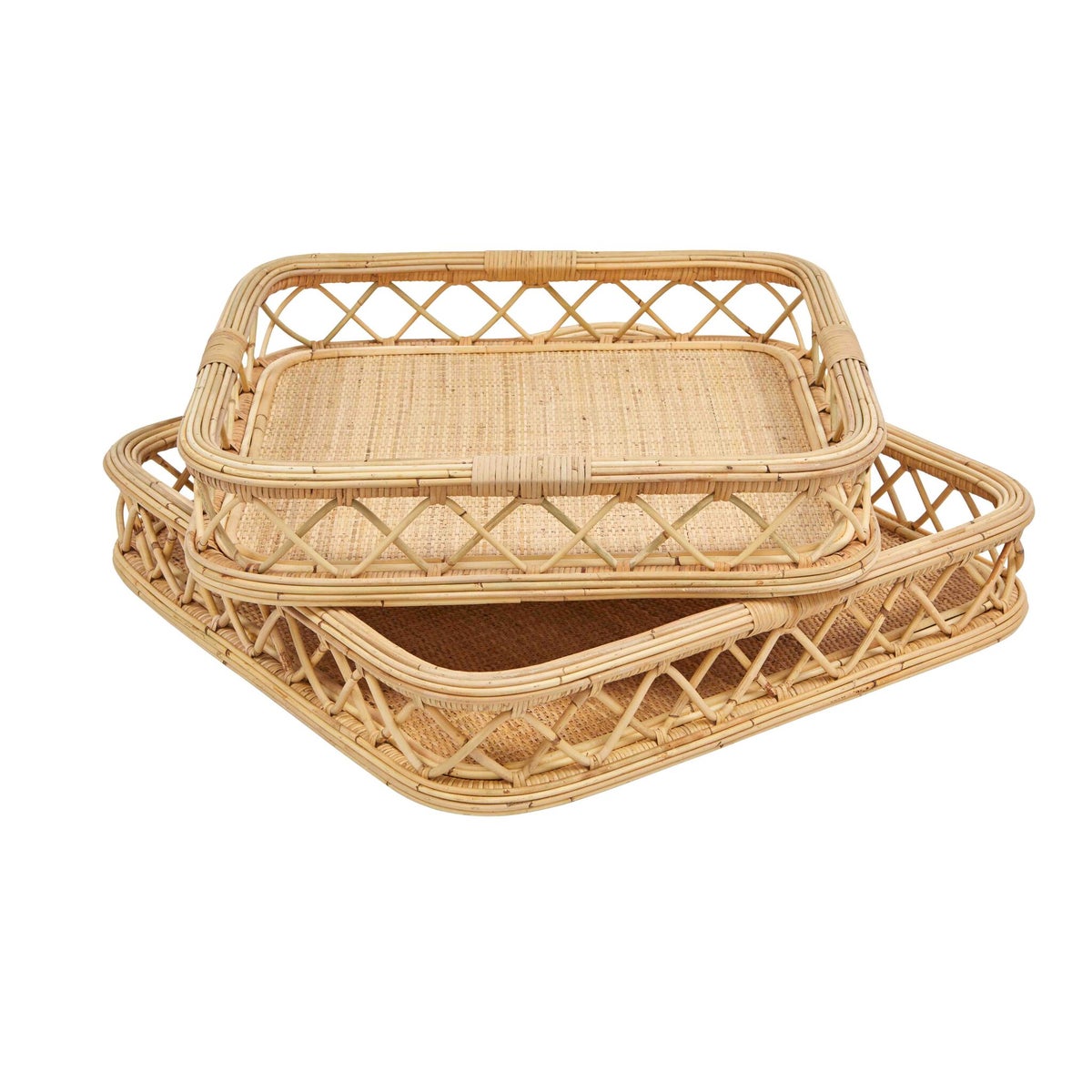 Charleston Tray Set, Large (2-Pc Set ) Color - Natural This Item Will Be Discontinued.
