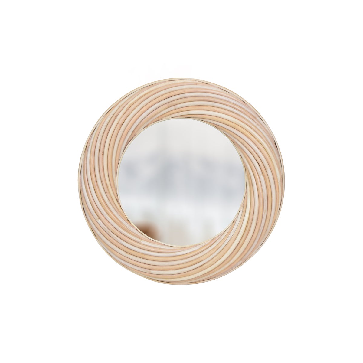 NEW!! Round Twisted Rattan Mirror Rattan Frame Color - Bleached Natural