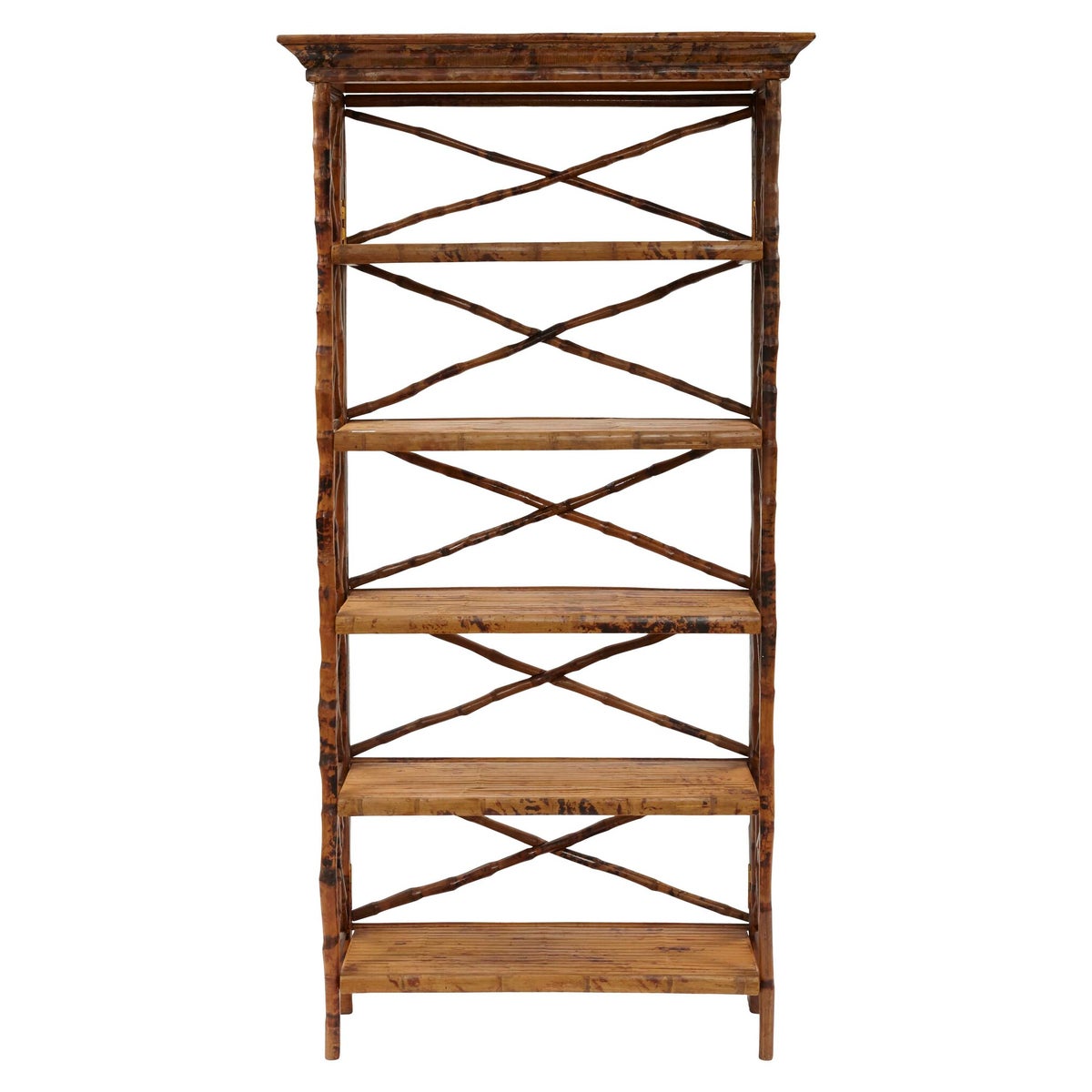 English Bookcase 5 Shelf, Flip -n-Fold Frame Color - Tortoise Some Assembly Required