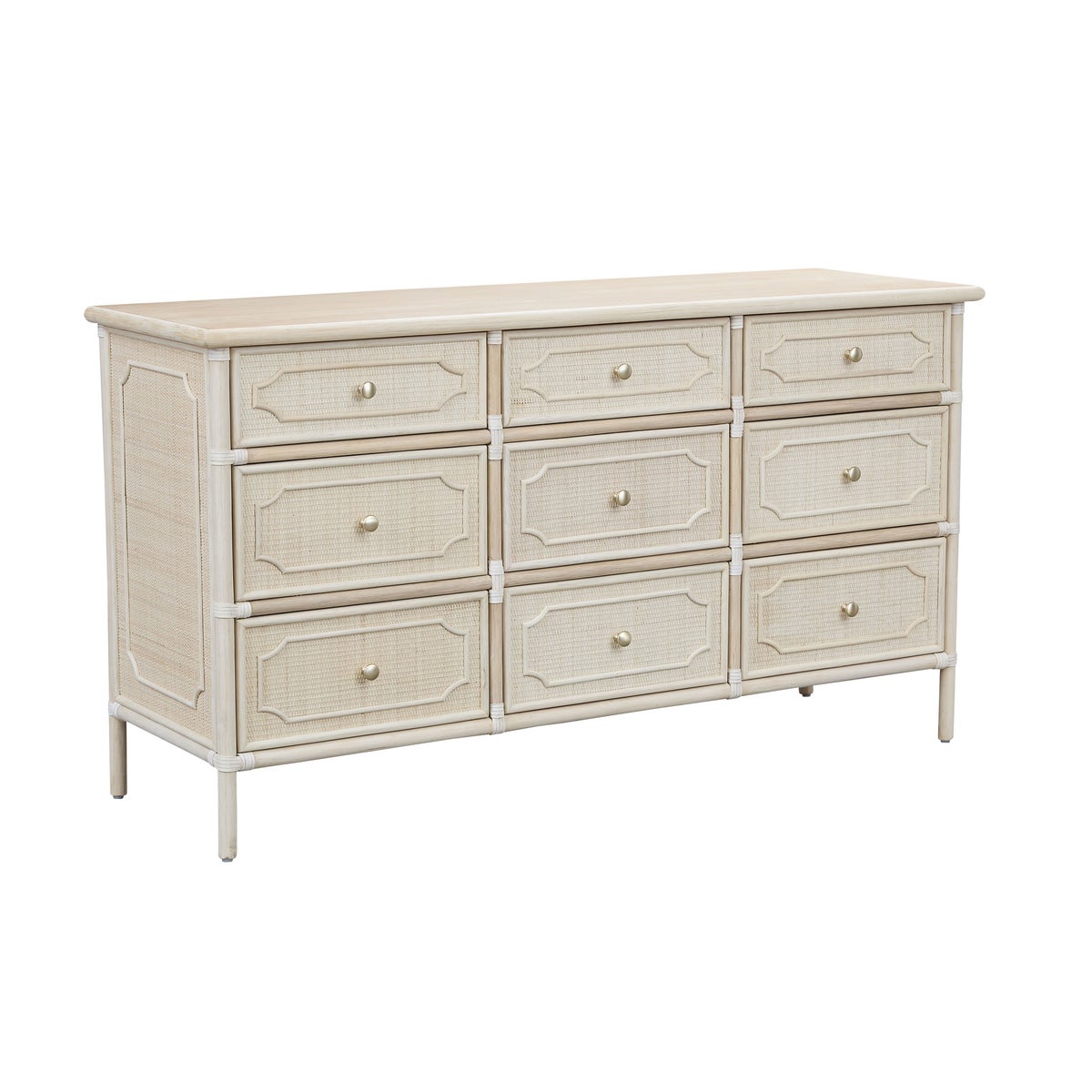 NEW!! Chippendale Long Dresser9 DrawersUnpainted - "Select Your Color"Frame - Mahogany