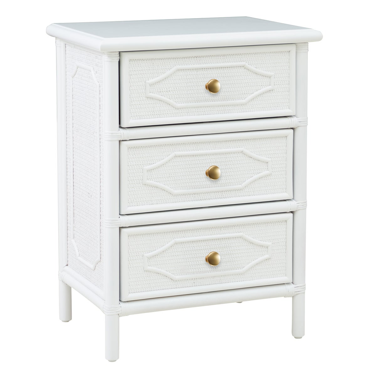 NEW!! 3 Drawer Bedside TableUnpainted - "Select Your Color"Frame: Mahogany