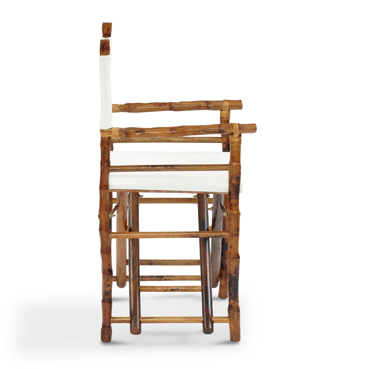 Folding Campaign Directors Chair Frame Color - Tortoise Matte Seat and Back Color - White Price