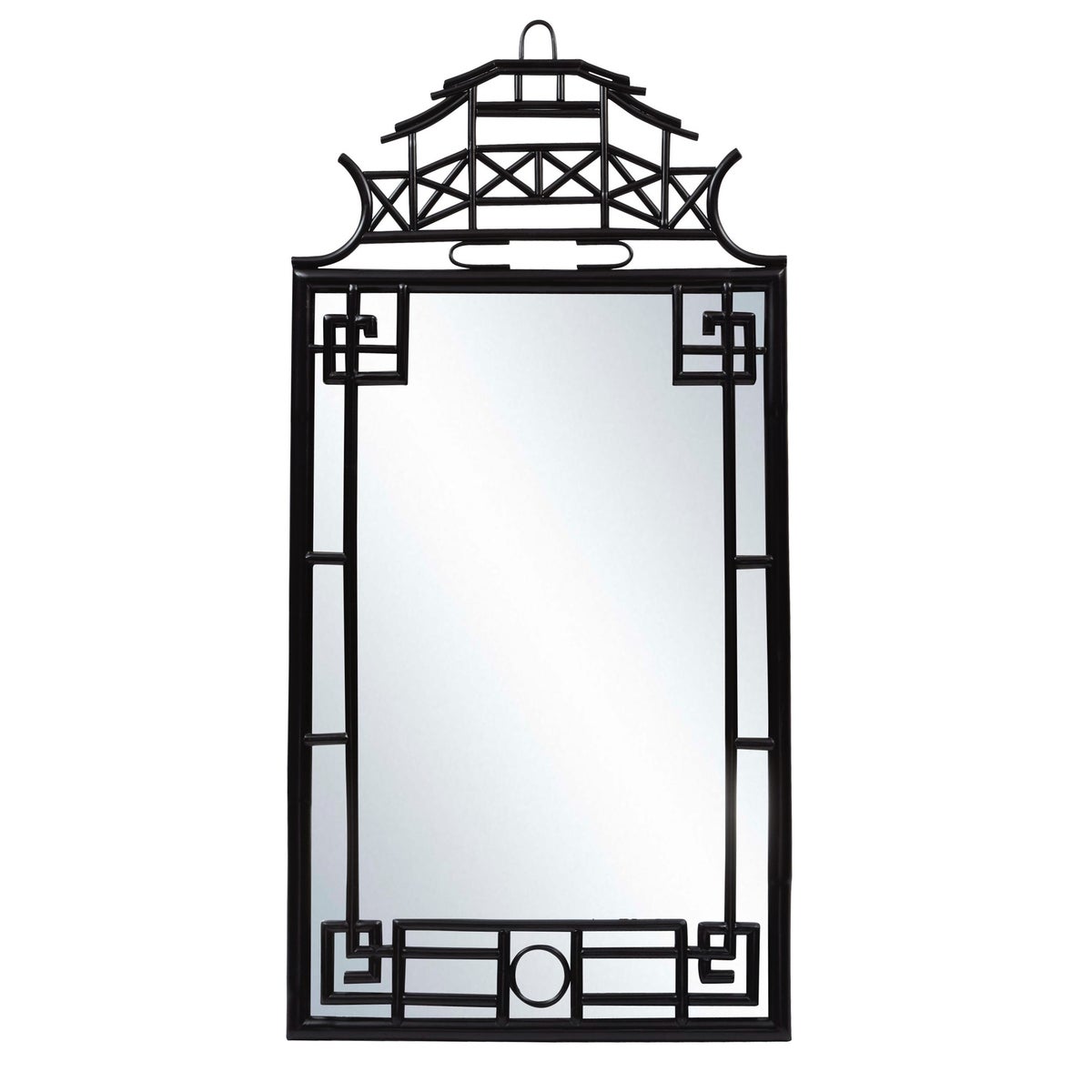 Pagoda Mirror, Large Unpainted - "Select Your Color" Frame: Rattan