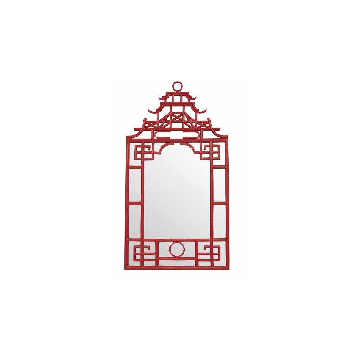 Pagoda Mirror-Small Unpainted - "Select Your Color" Frame: Rattan