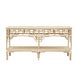 Pagoda Console,  Large Unpainted - "Select Your Color" Rattan Frame with Leather Wraps