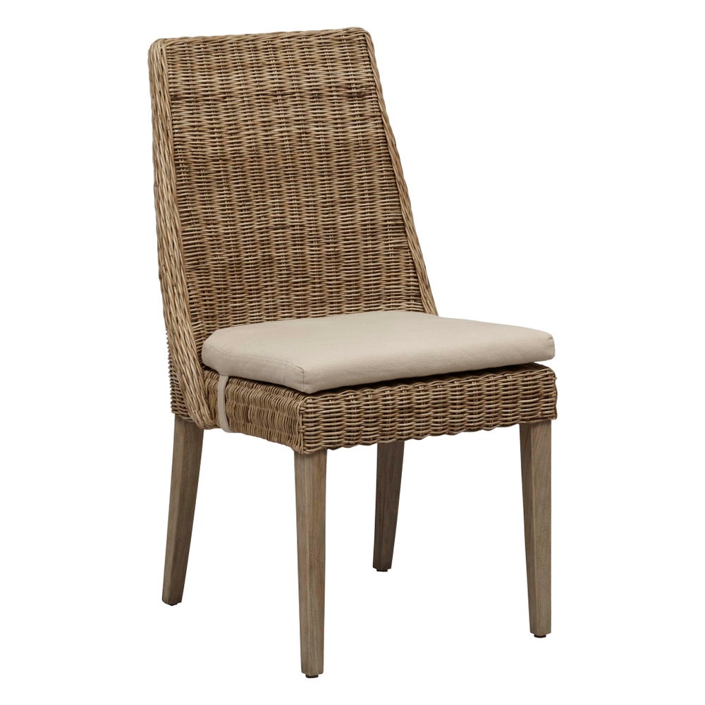 Oliver Dining Chair Frame Color - Stone Cushion Color - Linen (with Velcro Strap)