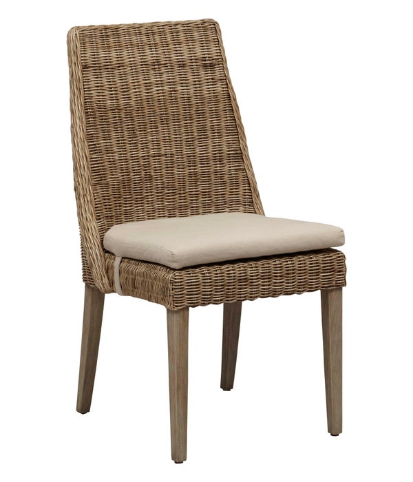 Oliver Dining Chair Frame Color - Stone Cushion Color - Linen (with Velcro Strap)Sold in Pairs