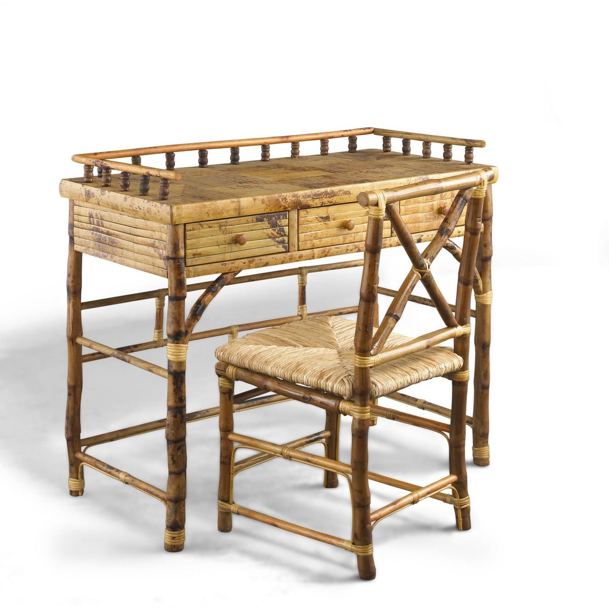 Petite Desk & Chair Set Rush Seat Frame Color - Tortoise This Item Will Be Discontinued.