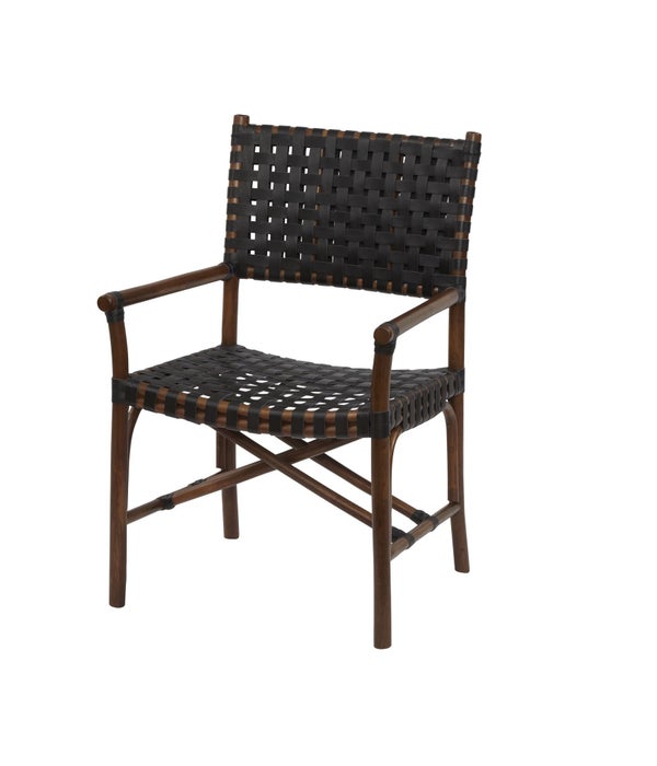 CLOSE-OUT!!Malibu Arm Chair Frame Color - Cocoa Leather Color - Black 50% OFF!This Item Will B