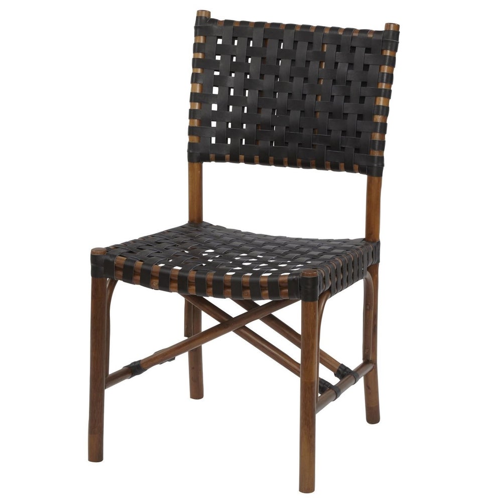 CLOSE-OUT!!Malibu Side Chair Frame Color - Cocoa Leather Color - Black 50% OFF!This Item Will