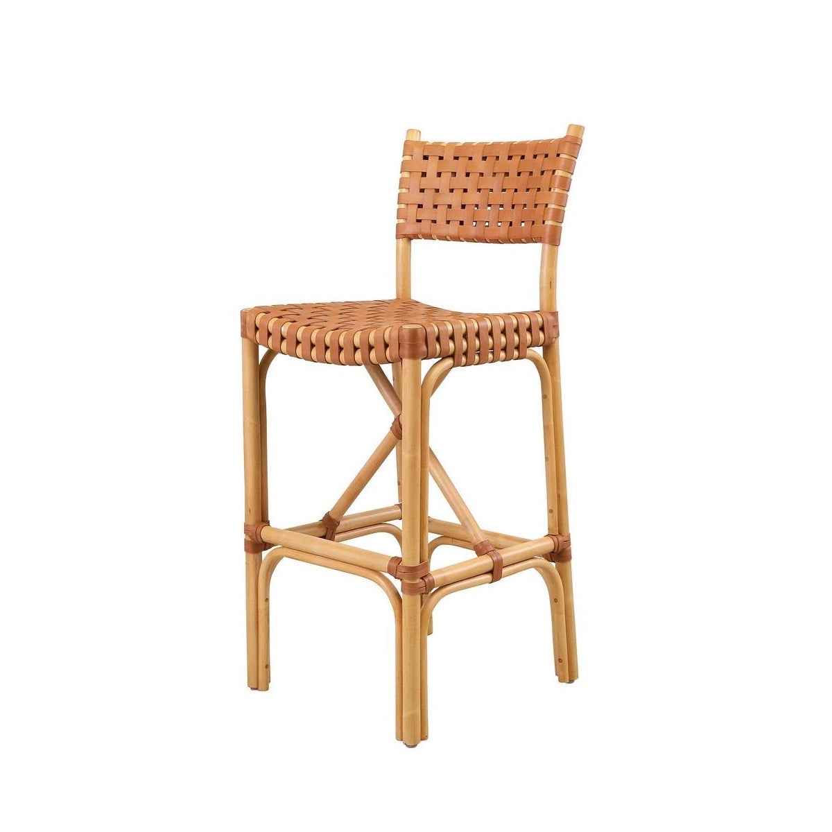 CLOSE-OUT!!Malibu Bar Chair Frame Color - Natural  Leather Color - Brown 50% OFF!This Item Wil