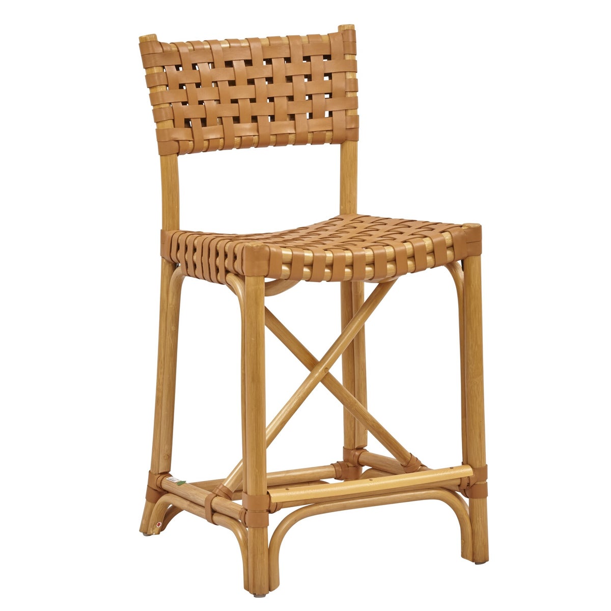 Malibu Counter Chair Frame Color - Natural Leather Color - Saddle This Item Will Be Discontinued