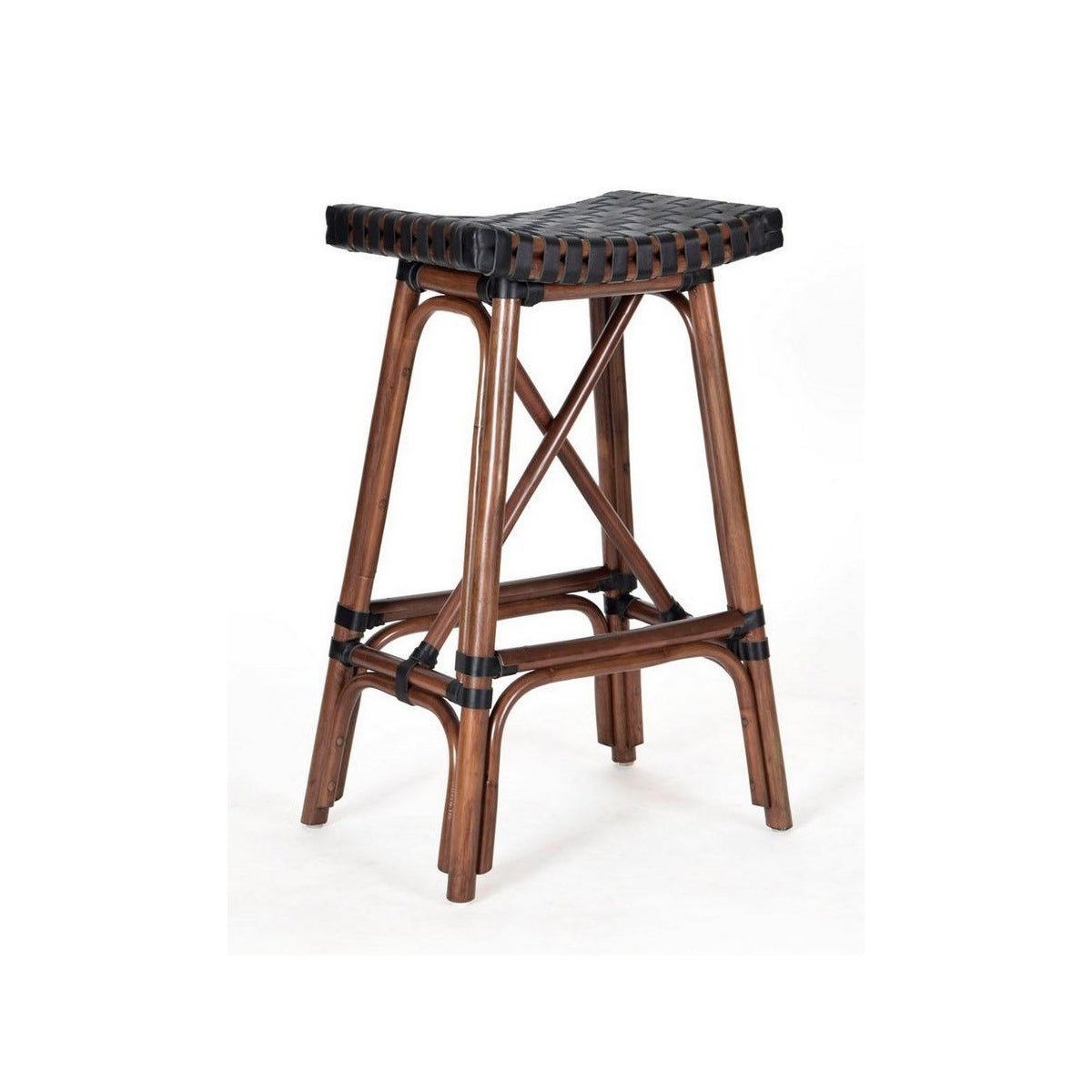 CLOSE-OUT!!Malibu Counter Stool  Frame Color - Cocoa  Leather Color - Black 50% OFF!Item to be